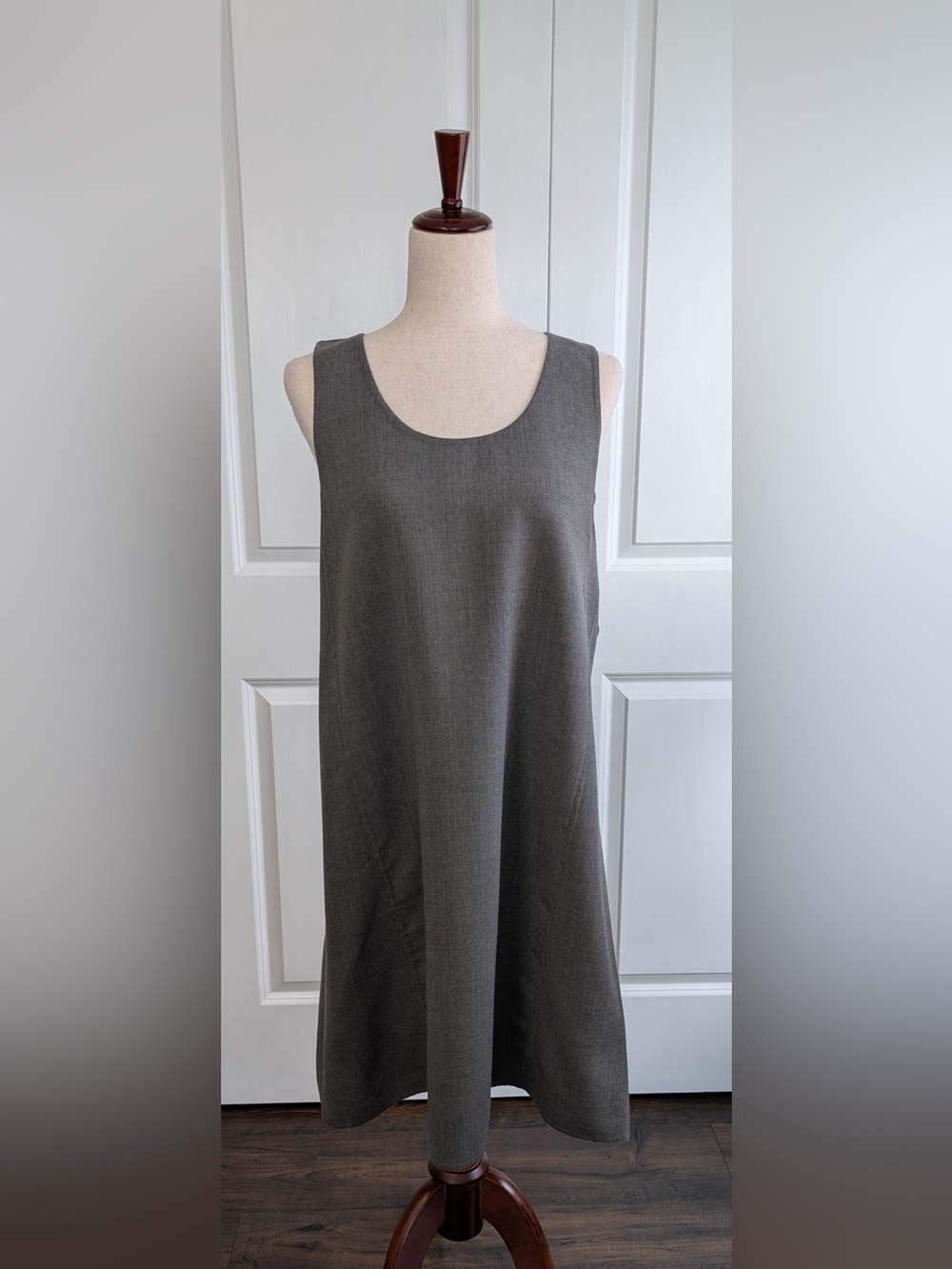 Theory Kestel DF Saxton Dress Sleeveless A-line Shift Wool Blend Gray Sz Medium